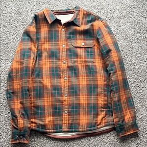 The North Face Men’s Campshire Shirt Plaid Orange and Green